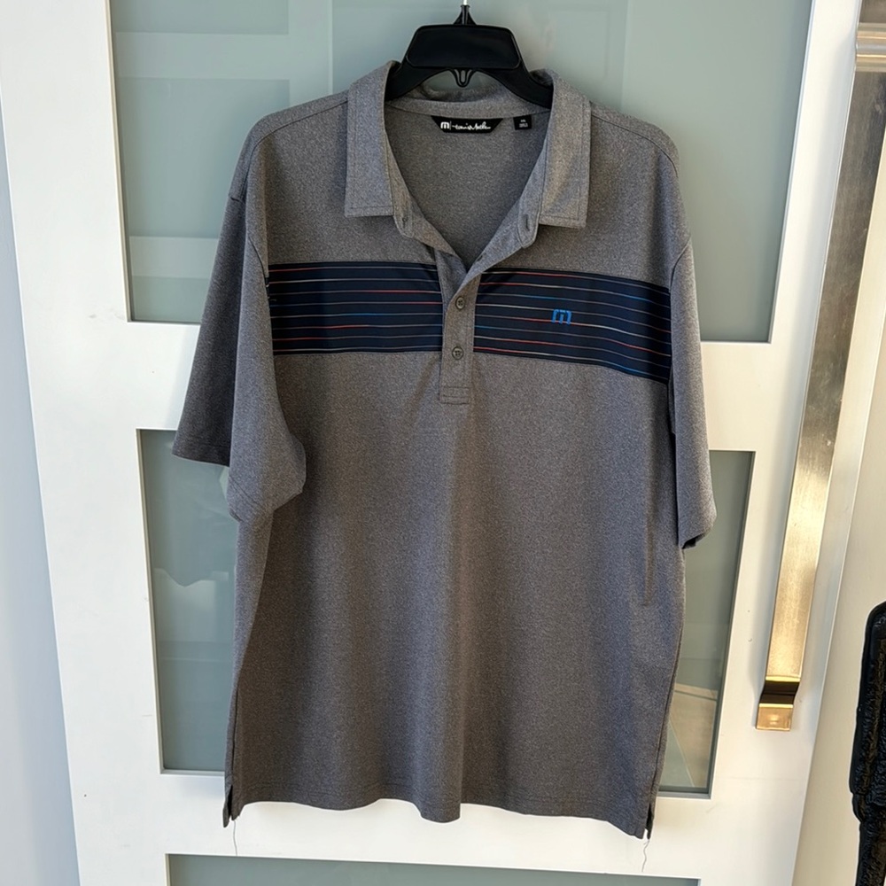 Travis Mathew Men's Gray Polo Shirt